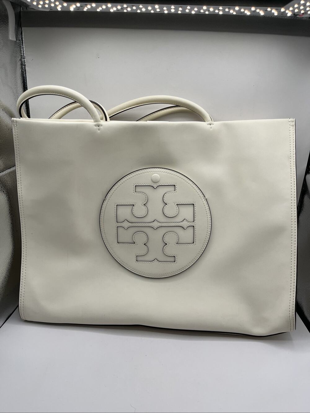 Tory Burch Ella Bio Tote Large Warm White Tote Shoulder Bag